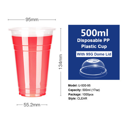 

Free Shipping 12oz-22oz Clear Plastic PP Cups with Dome & Flat Lids for Juice Tea Iced Coffee Bubble Boba Smoothie 1000pcs
