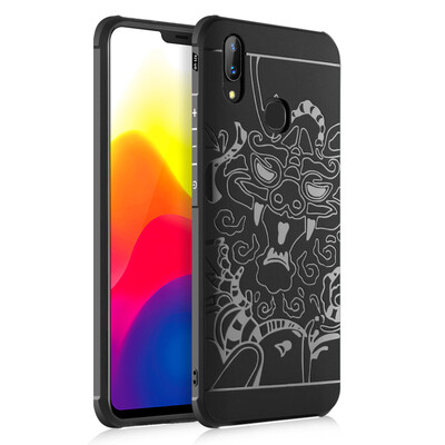 

Goowiiz Phone Case For Vivo X21X21 UD Carved Dragon Thin Matte soft Silicone Prevent falling