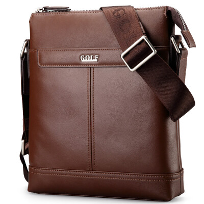 Golf GOLF first layer of leather shoulder bag men's shoulder diagonal cross package boutique male bag D587241 black