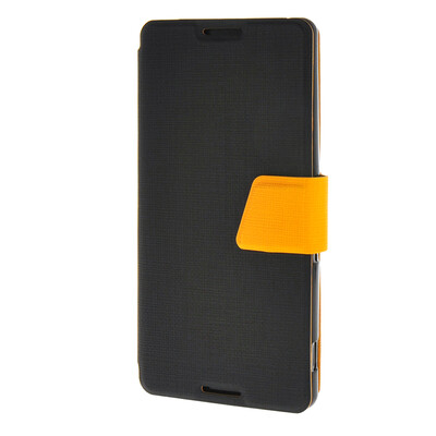 

MOONCASE Xperia Z4 , Leather Flip Bracket Back Case Cover for Sony Xperia Z4 Black Yellow