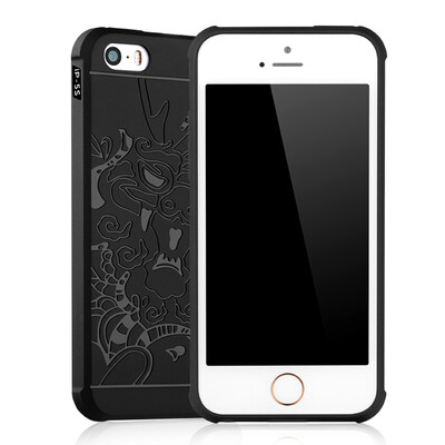 

Корпус телефона Goowiiz для Iphone 5 / 5S / SE Резной дракон Тонкий матовый мягкий силикон Предотвращение падения