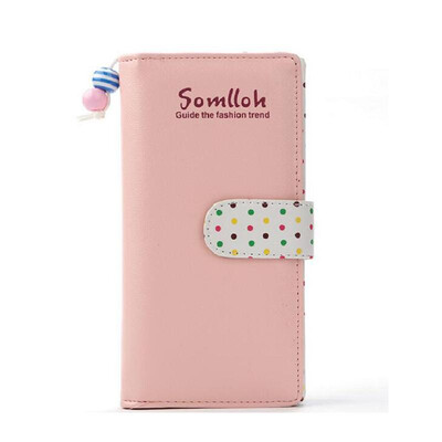 

Fashion Women Wallets Long wallet PU leather Candy Colors Zipper polka dot Small Wallet Coin Purse Cards Holder Money Bag LB241