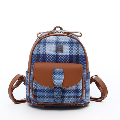 

2018 Ladies Pu Leather Casual Shoulder Bag Trend Plaid Fashion Travel Small Backpack Korean Womens Bag Mochila