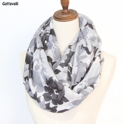 

Guttavalli Women Galsang Flowers Print Ring Shawl Stripes Snowflake Loop Scarf Winter Mun Floral Chevron Branch Infinity Scarves