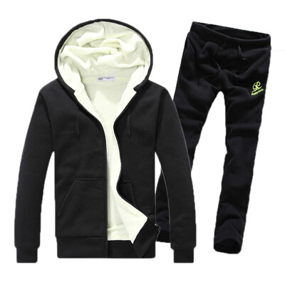

Zogaa Winter Mens Suit Thick Add Wool Hooded Couple
