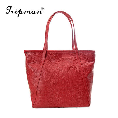 

Tripman Bolsas Femininas Designer Brand Women Sigle Shoulder High Grade PU Leather Crocodile Pattern Bags Bolsas Casual Tote Handbags