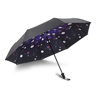 

Cmon cherry umbrella parasol sunscreen umbrella black umbrella folding umbrella umbrella sun umbrella female anti-UV purple cherry black plastic