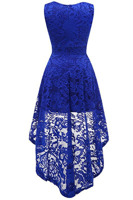 

2018 Simple Cocktail Dresses Lace Short Front Long Back Dresses