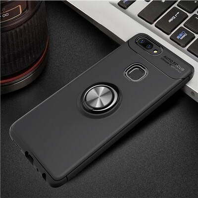

Vivo X20X20 Plus Luxury Metal Ring Magnetic Bracket Shockproof Cooling TPU Phone Case