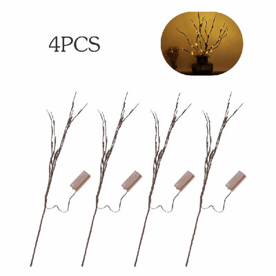 

20 LED Light Twig Willow Branches Design Battery Powered Operated Flexible Bendable IP44 Water Resistance Wam White Portable 6 Pac