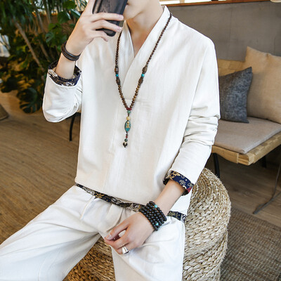 

Chinese style autumn&winter contrast color lace V-neck long sleeve trouser suit