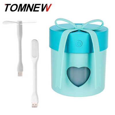 

TOMNEW 3 in 1 USB Mini Cool Mist Humidifier 350ML Ultrasonic Gift Air Cleaner Freshener with USB fan LED Light for Home Office