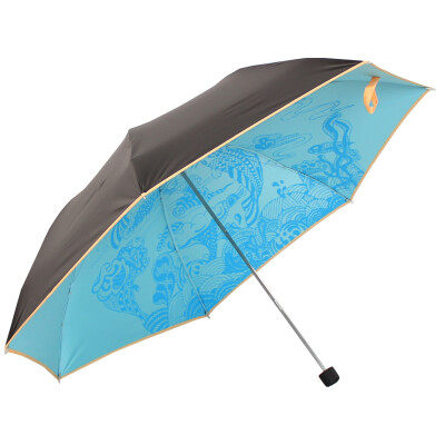 

HEAVEN umbrella black silk screen constellation three fold sunny umbrella