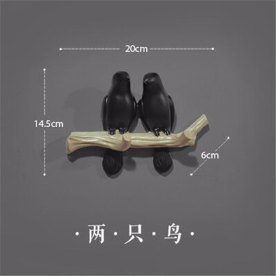 

European pastoral resin birds decoration frame crafts stereo birds hook porch door wall decorations coat hook key holder