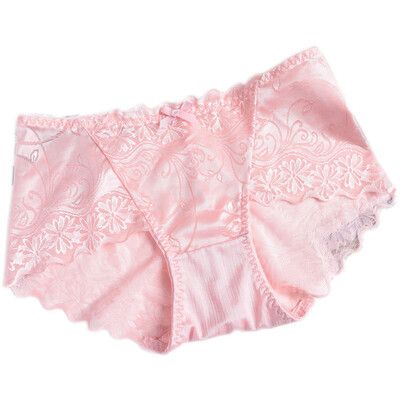 

Seamless lace mid-rise womens underwear sexy elegant brushed cotton womens triangle briefs
