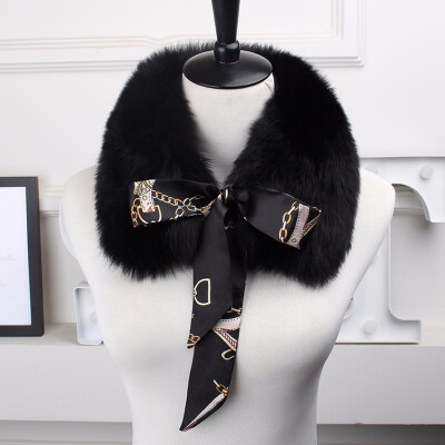 

2018 the new hot selling fox fur collar the natural fox fur collar the real fur collar child the winter fur scarf ribbon