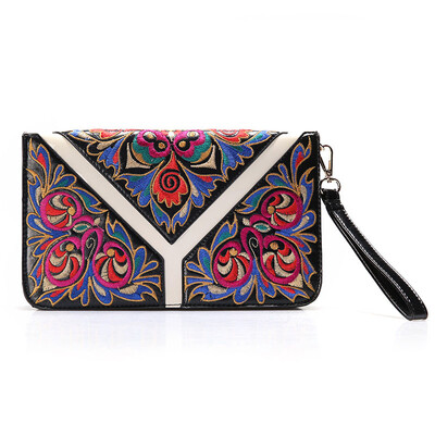 

Fashion Women Lady Handbag Purse Elegant Handmade National Retro Embroidered Bag Small Flap Ladies Clutch women handbags