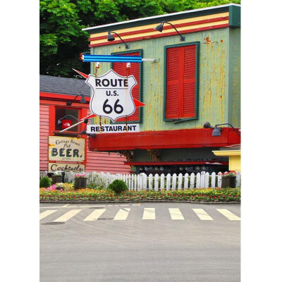 

Route 66 Bar Photo Backdrop 57FT Vinyl Fabric Cloth Digital Printing Photo Background s-756