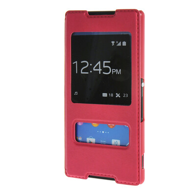 

MOONCASE Sony Xperia Z4 чехол для View Leather Flip Pouch Bracket Back Cover Hot pink