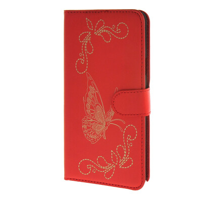 

MOONCASE Butterfly Leather Case Wallet Flip Card Slot Stand Back Cover for Samsung Galaxy Note 5 Red