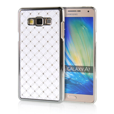 

MOONCASE Hard Chrome Plated Star Bling Back Case Cover for Samsung Galaxy A7 White