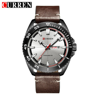 

2017 new CURREN 8272 Top Brand Luxury watch men date display Fashion Leather Quartz Wrist Watches relogio masculino