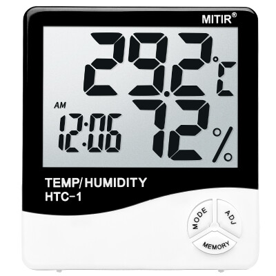 

MITIR home with time alarm clock thermometer&hygrometer office desktop greenhouse thermometer HTC-1