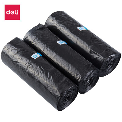 

Deli deli 5 rolls 150 medium flat bottom garbage bag 45×50cm black 9588