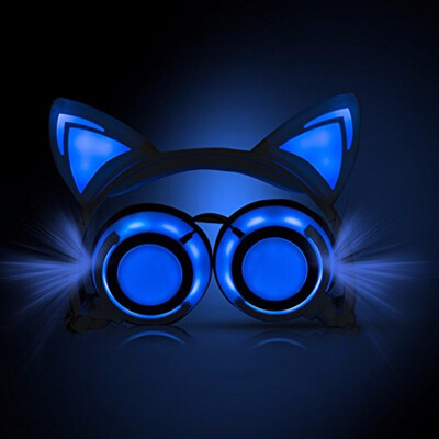 

Cat Ear headphones LED Ear headphone cat earphone Flashing Glowing Headset Gaming Earphones for Adult&Children