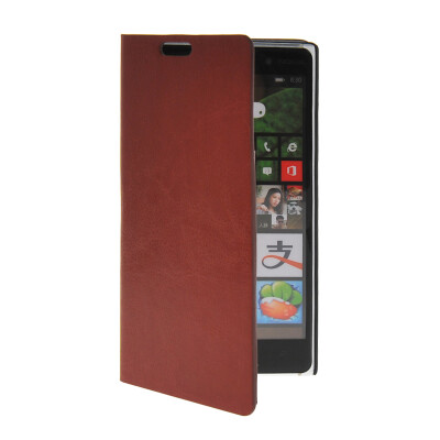 

MOONCASE Slim Leather Side Flip Wallet Card Slot Pouch Stand Shell Back Case Cover for Nokia Lumia 830 Brown