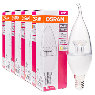 

OSRAM (OSRAM) Светодиодная лампа выталкивает хвост пузыря 4.5W E14 маленький рот теплый белый желтый только четыре