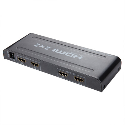 

Jinghua JH 3030 HDMI adapter two out of the 2X2 smart switch 2 into the 2 high-definition divider remote control version of the 1080P HD distributor support 3D black