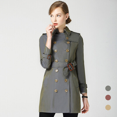 

2018 Autumn New Brand Women Trench Coat Long Windbreaker Europe America Fashion Trend Double-Breasted Slim Long Trench
