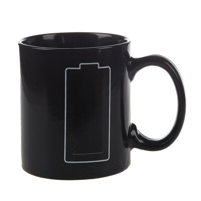 

UpperX Battery Color Changing Thermometer Heat Mug Sensitive Porcelain Tea Coffee Cup