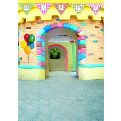 

Cartoon Castle Photo Backdrop 57FT Vinyl Fabric Cloth Digital Printing Photo Background s-679