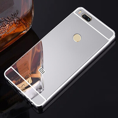 

For xiaomi mi a1 Luxury Shining Mirror effect Hybrid case For Xiaomi Mi 5X Aluminum Alloy Meta frame Hard PC back cover Bumper