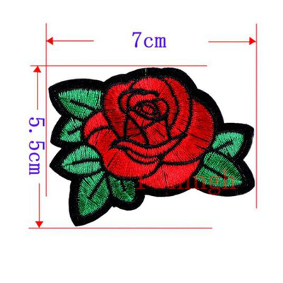 

1 Pc Brand Flower Patches Big Stickers Embroidery 3D Red Rose Applique Motif Applique Garment Women DIY Clothes Wedding Patch