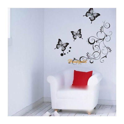 

DIY Beautiful Butterfly Flower Rattan Pattern Sofa Bedroom Background Decals Vinyl Art Wall Stickers Poster