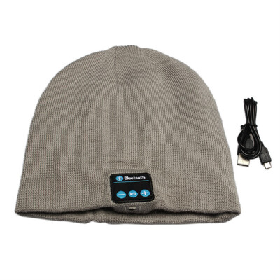 

Bluetooth 30 Music Hat Speaker Headset Headphones Earphones Wireless Mic Light Gray
