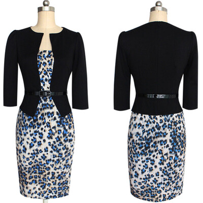 

Alifashion: 3 Colors 2015 Women Plus Size Dresses 4XL 5XL Pencil Dress Sashes Winter Dress Women WinterDdresses 2015 Long Sleeve