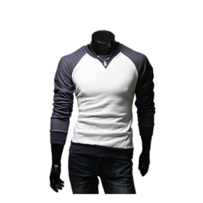 

Zogaa New Korean Mens T-shirt Raglan Sleeve Matching Color Slim