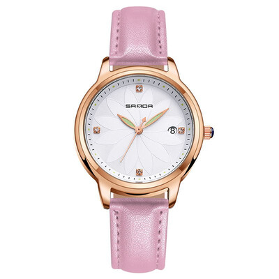 

SANDA luxury Jewelry fashion women leather strap wrist watch diamond watches womens watches