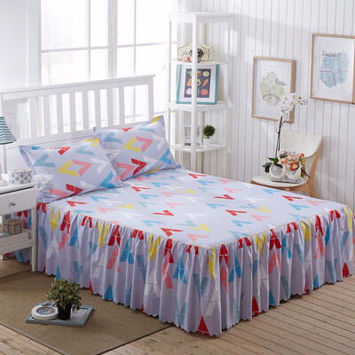 

150x200cm Floral Fitted Sheet Cover Graceful Bedspread Lace Fitted Sheet Bedroom Bed Cover Skirt Wedding Housewarming Gift