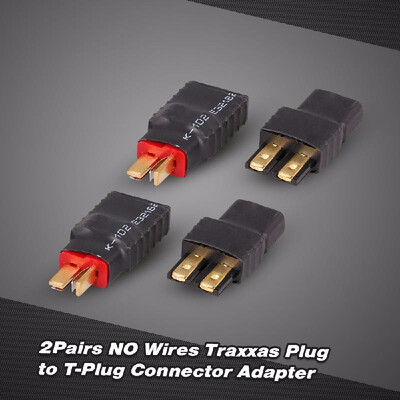 

2Pairs NO Wires Traxxas Plug Female to T-Plug Male&Traxxas Male to T-Plug