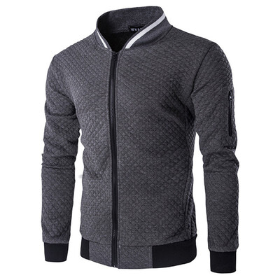 

Mens Active Jacket Coat Long Sleeve Casual Patchwork Stand Collar Zipper Sweatshirt