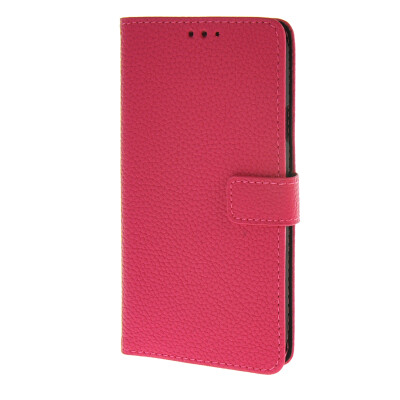 

MOONCASE Samsung Galaxy E5 E500 Case Litch Skin Leather Card Slot Wallet Flip Bracket Back Case Cover Hotpink