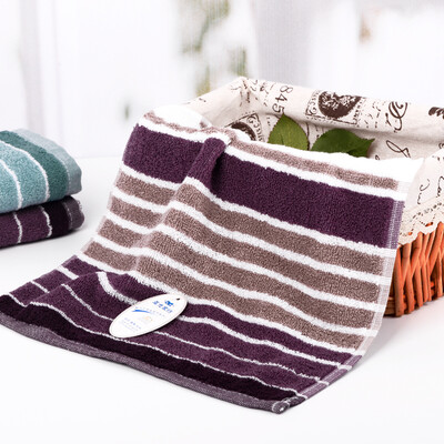 

Matt towel home textiles cotton absorbent soft striped towel movement wave purple 45g article 34 34cm
