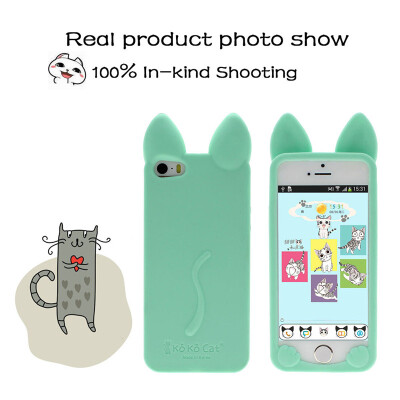 

Cute Lovely Cartoon Cat Ear Soft Silicone Phone Case Skin Cover for iPhone 5/5s