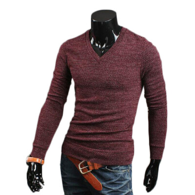 

Zogaa New Mens Knitwear Slim Long Sleeve V Collar