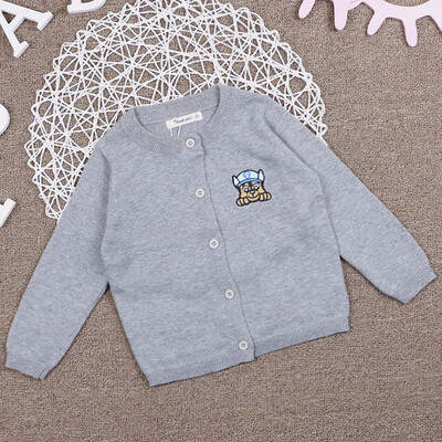 

2018 Spring&Summer New Sweaters Wang Wang Team Knitted cardigan Childrens sweater Air Turnshirt Men&Girls Pure Cotton Boy
